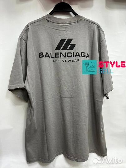 Balenciaga футболка оверсайз потертая (унисекс)