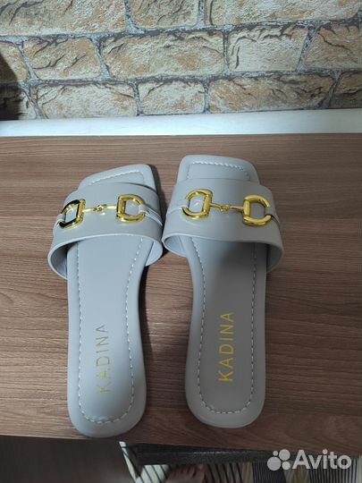 Шлепанцы женские размер 37 кожа