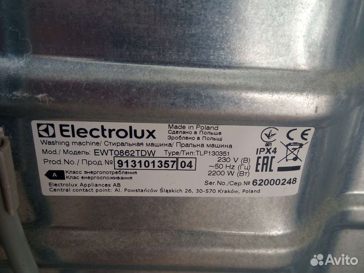 Стиральная машина запчасти electrolux ewt0862tdw