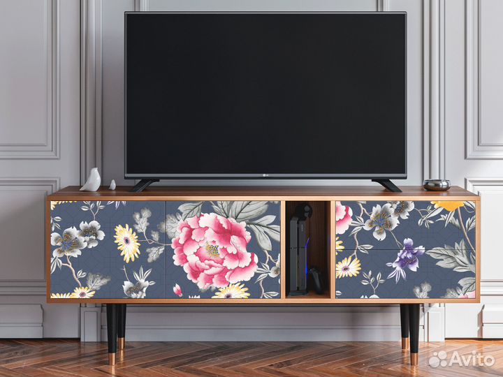 Тв-тумба T1 - Орех - Dark Flower Bed