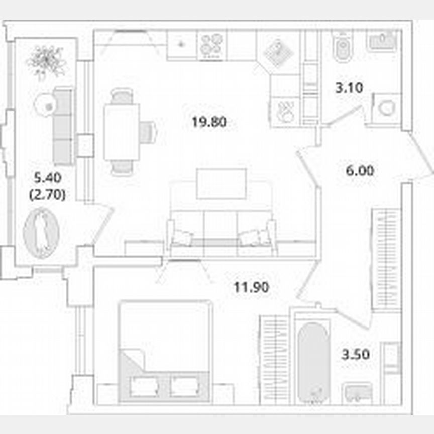 1-к. квартира, 47 м², 13/13 эт.