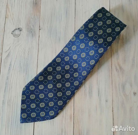 Галстук СССР синий с золотым рисунком