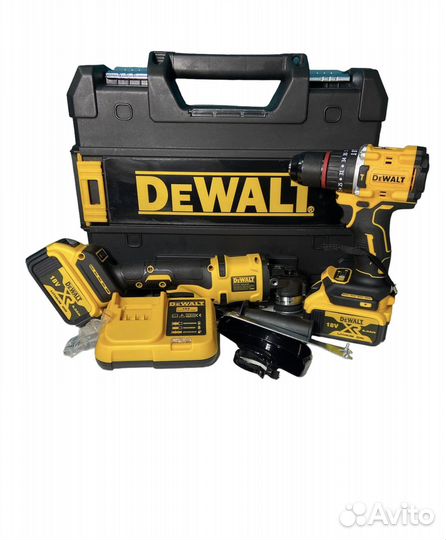 Набор 2в1 dewalt 18v шуруповерт+болгарка