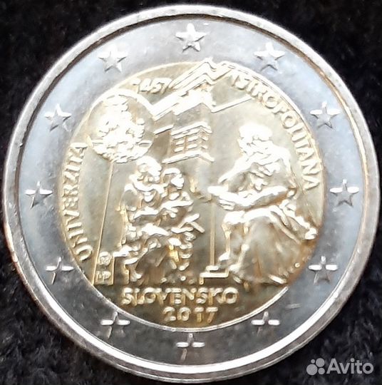 2 евро монета Словакии 2017 года памятная