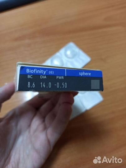 Линзы контактные CooperVision Biofinity -0.5 -0.75