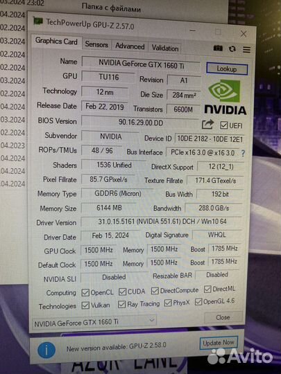 Видеокарта GTX 1660 TI KFA2