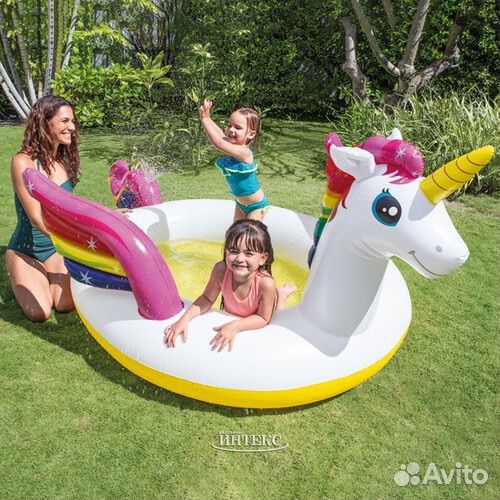 Бассейн Надувной единорог новый intex
