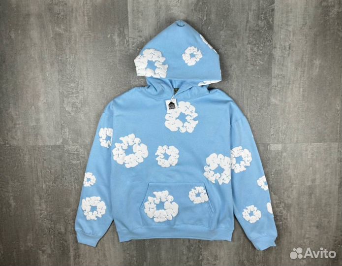 Худи Denim tears голубое