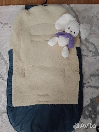 Зимний конверт в коляску на овчине