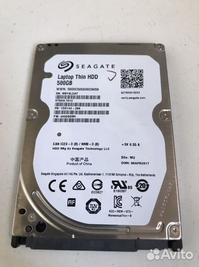Жесткий диск Seagate 2,5 SATA 500гб