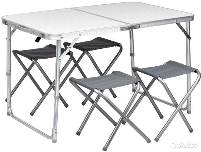 Стол складной туристический + 4 стула в комплекте