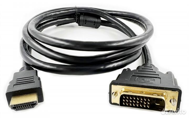 Кабель hdmi штекер - DVI-D штекер пластик 1.5 м