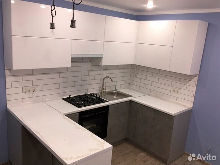 Кухонный гарнитур. Кухня с барной стойкой ксп:1800