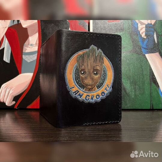 Обложка на паспорт кожаная marvel Грут