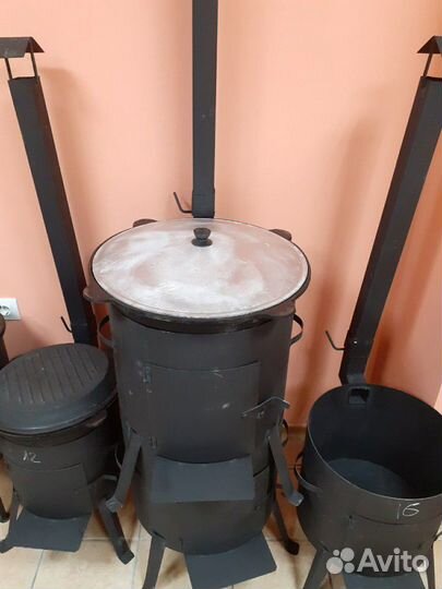 Печь под казан 22 литра с дымоходом