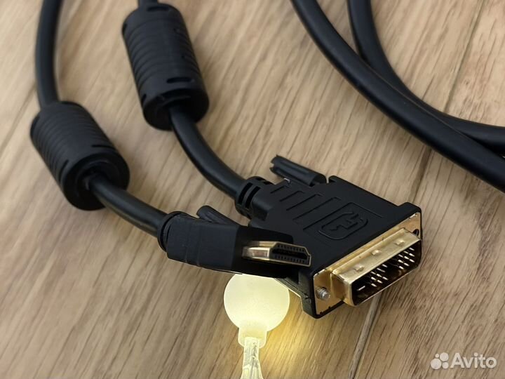 Кабель hdmi-DVI 5м с феррит-ми фильтрами
