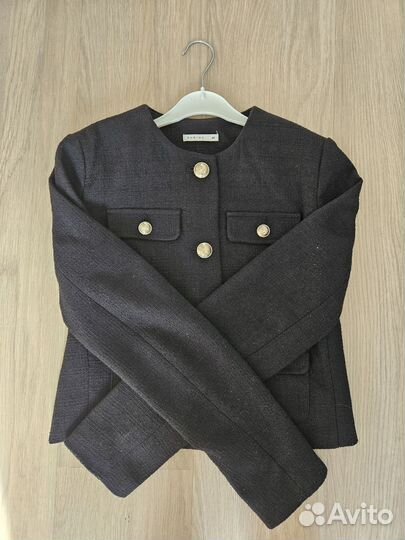 Твидовый пиджак zarina 42