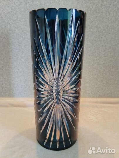 Ваза цветной хрусталь Германия ГДР