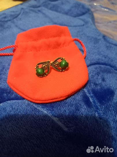 Серьги с малахитом