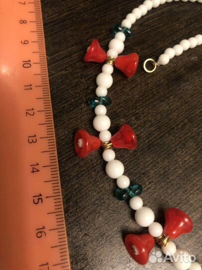 Бусы Чехия стекло цветы винтаж