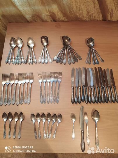 Ложки вилки ножи мельхиор