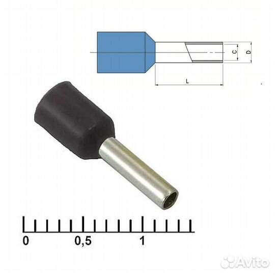 50 шт Клеммы Наконечники на кабель DN01508 black ч