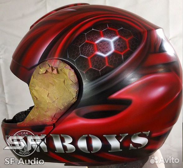 Мотошлем с Аэрографией Спартак/Cowboys