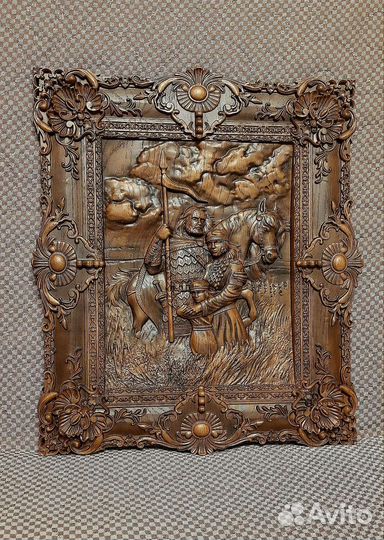 Резная картина на дереве, дуб