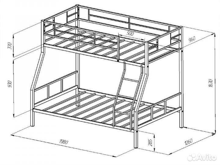 Кровать двухъярусная Гранада 1Я