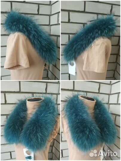 Воротник-опушка натуральный мех енота