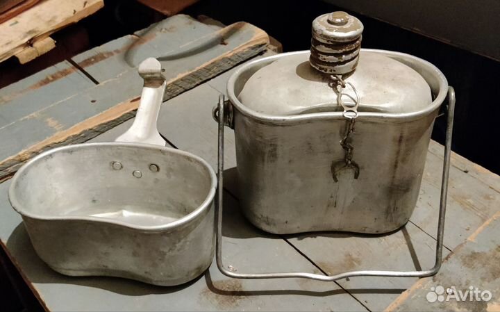 Котелок армейский с фляжкой СССР бу