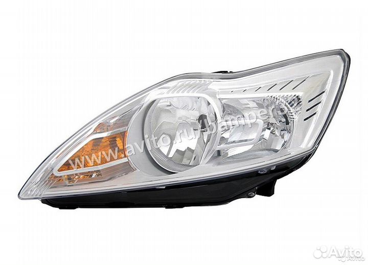 Фара Форд Фокус 2 левая 2008-2010 хром