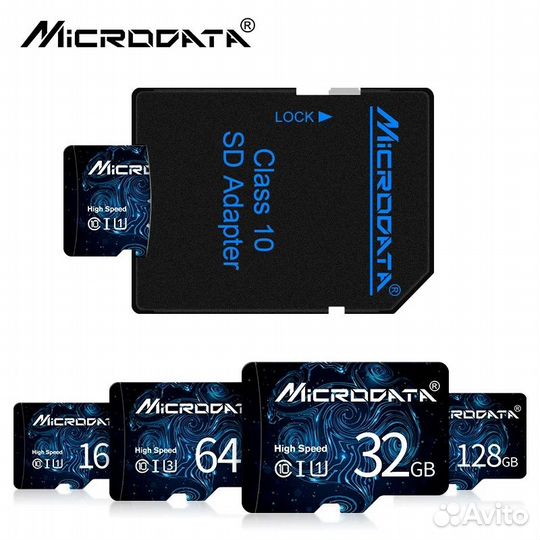 Карта памяти Microdata microSD TF новая. 64Г