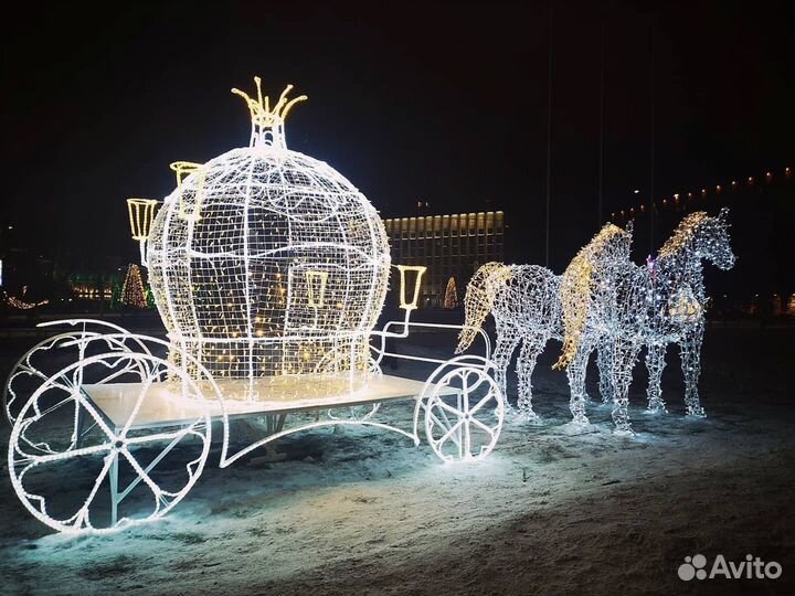 Светодиодные новогодние фигуры большие в наличии