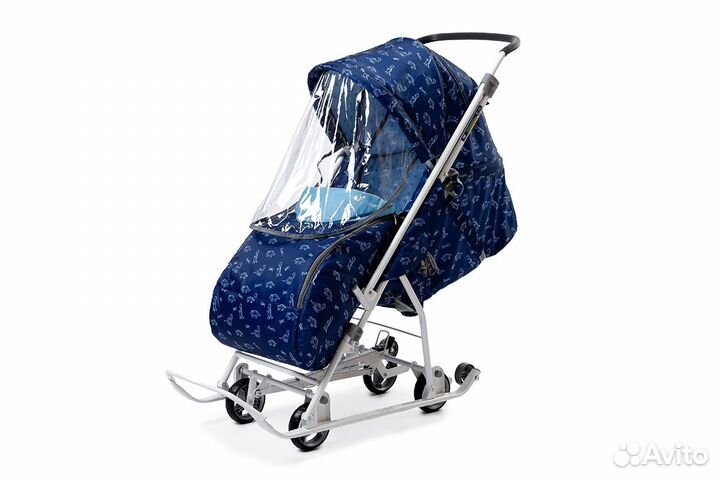 Санки-коляска, Nika - Умка 3-1 (У3-1), Синий / Бел