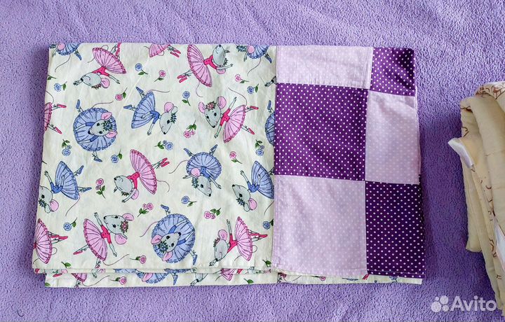 Одеяло детское шерстяное 100х110 + 2 пододеяльника