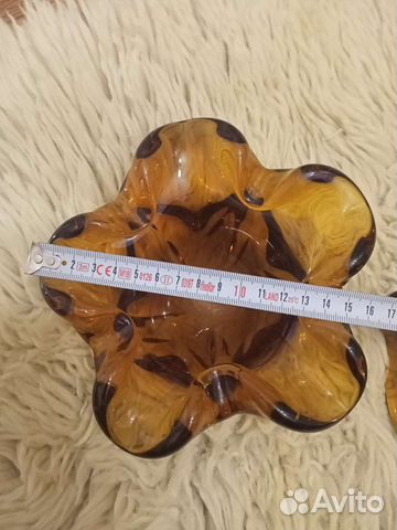 Гутное стекло СССР ваза, пепельница конфетница