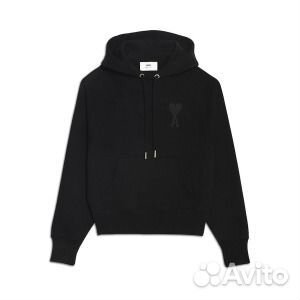 Худи с вышитым логотипом в тон AMI