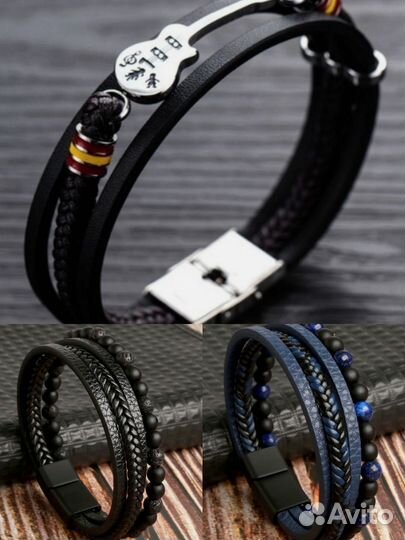 Кожаный браслет мужской