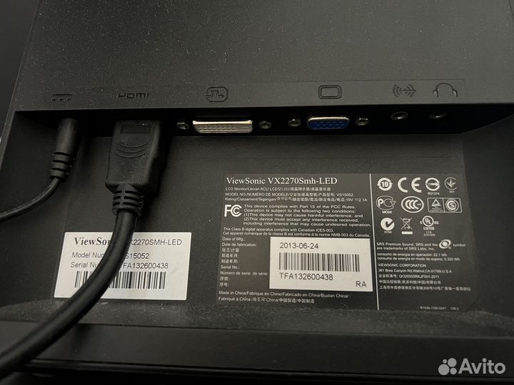 Монитор Viewsonic VX2270Smh-LED