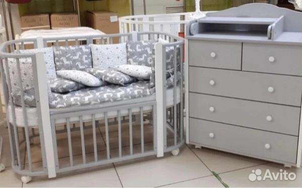 Детская кровать трансформер овальная