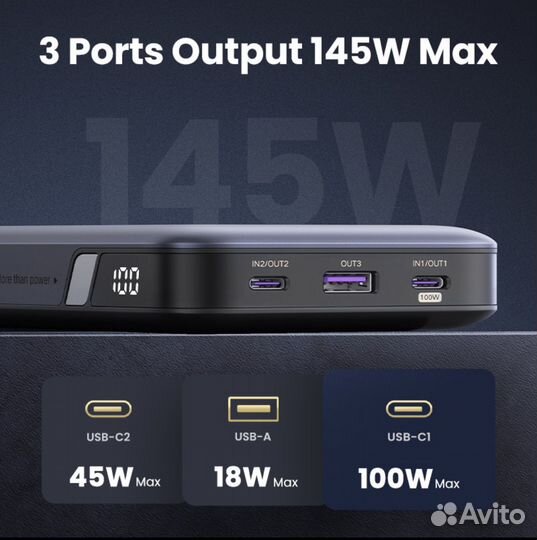 PowerBank Ugreen 145Ватт 25000мАч