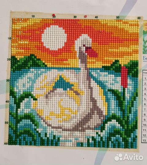 4 готовые картины алмазная мозаика, вышивка