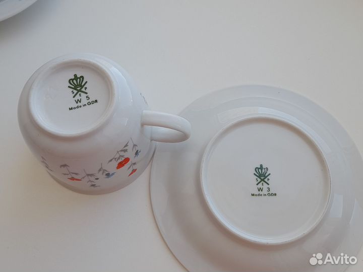 Чайно-кофейная пара фарфор SEP ГДР 3 шт