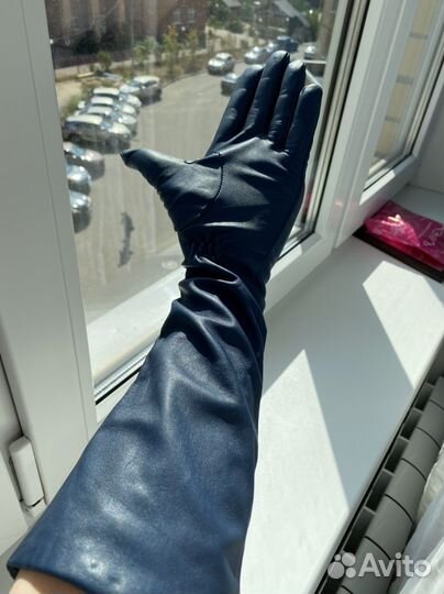Перчатки кожаные удлиненные женские 6 размер