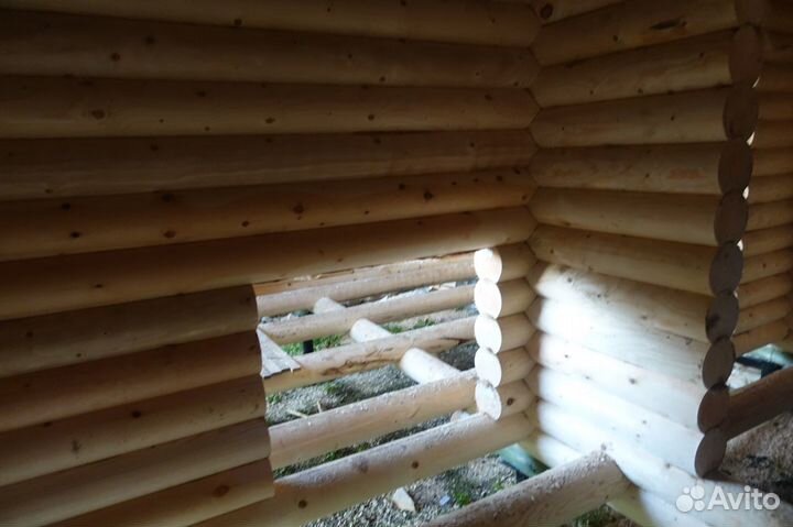 Сруб Бани 4.9x7.5м. с крыльцом и лагами из бревна