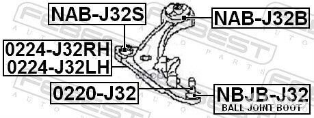 Опора шаровая nissan murano Z51, teana J32