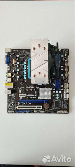 Мат.плата FM1 ASRock A75M-HVS+Athlon x4 651+8гб