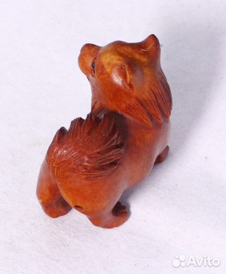 Статуэтка Собака - Нэцкэ из Дерева Самшит ru*108