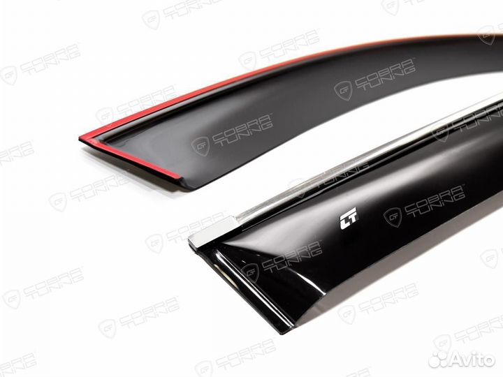 Дефлекторы окон Chevrolet Aveo II Hb 5d с хромом